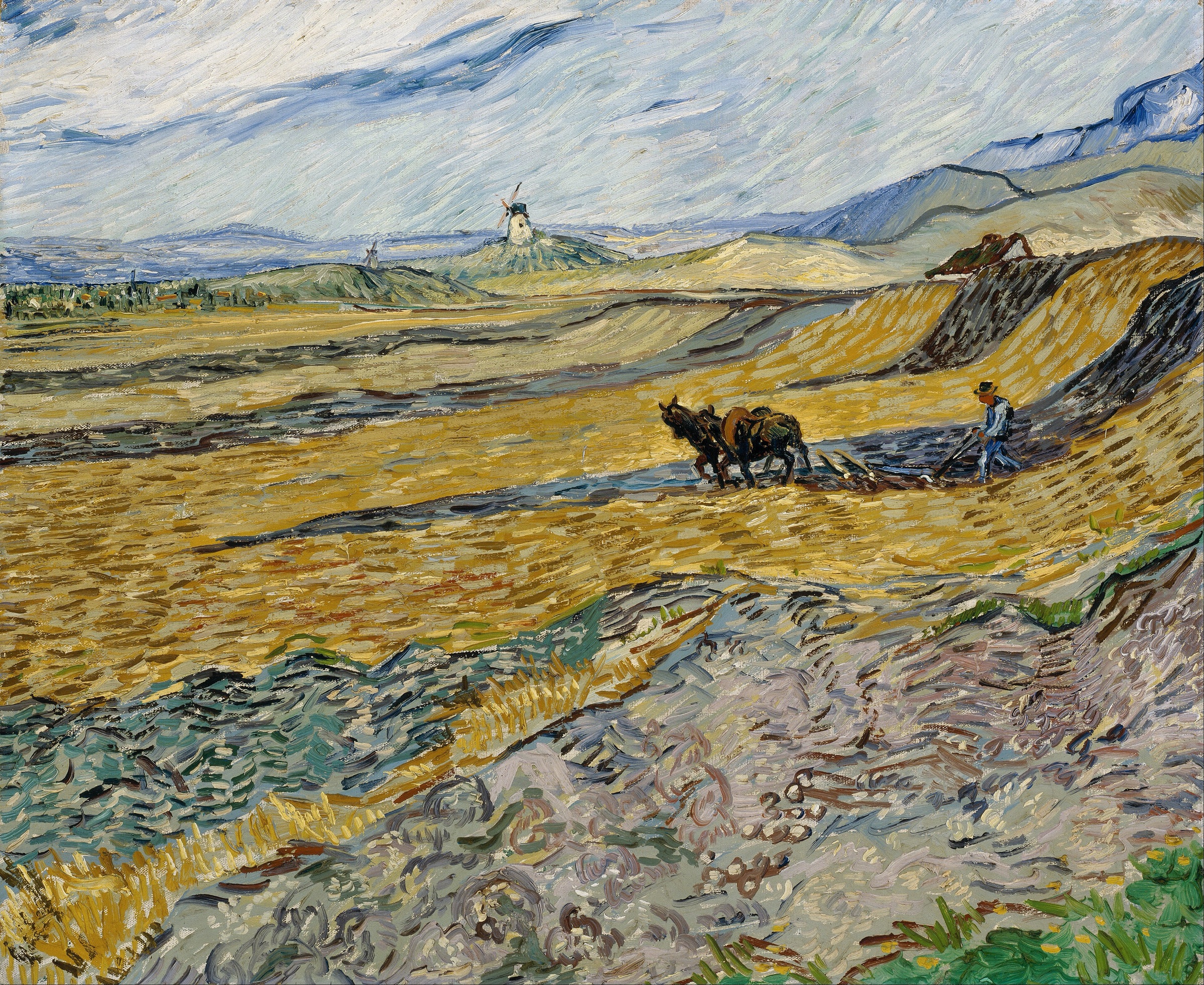 Vincent van Gogh · Enclosed Field with Ploughman
